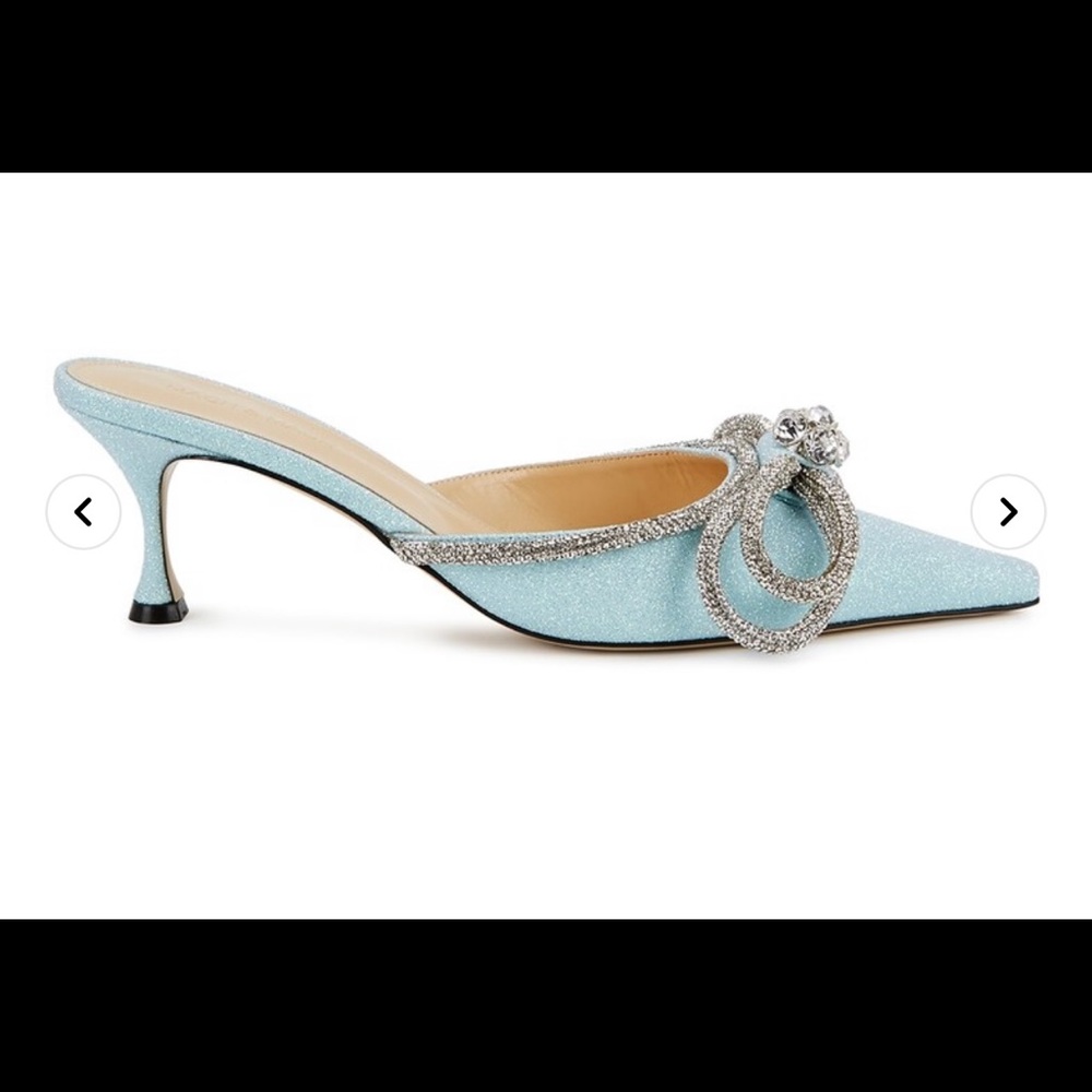 Mach & Mach Light Blue Glittered Mule